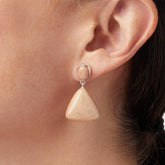 Jay King Sterling Silver Madagascar Peach Stone Earrings